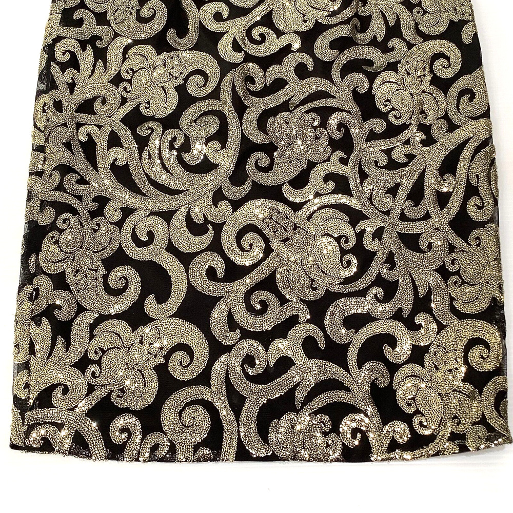Women's Metallic Gold Black Sequin Straight Skirt sz M FOREVER 21 - Picture 3 of 7